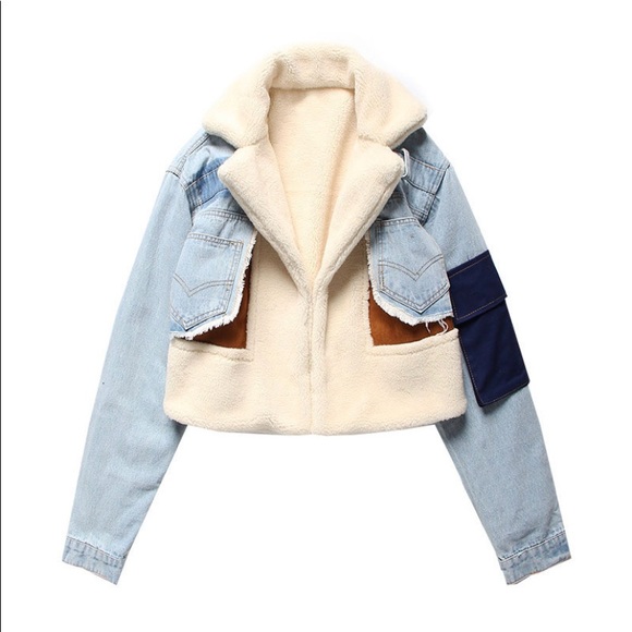 Two Of a Kind Denim Fluffy Jacket - Picture 4 of 5